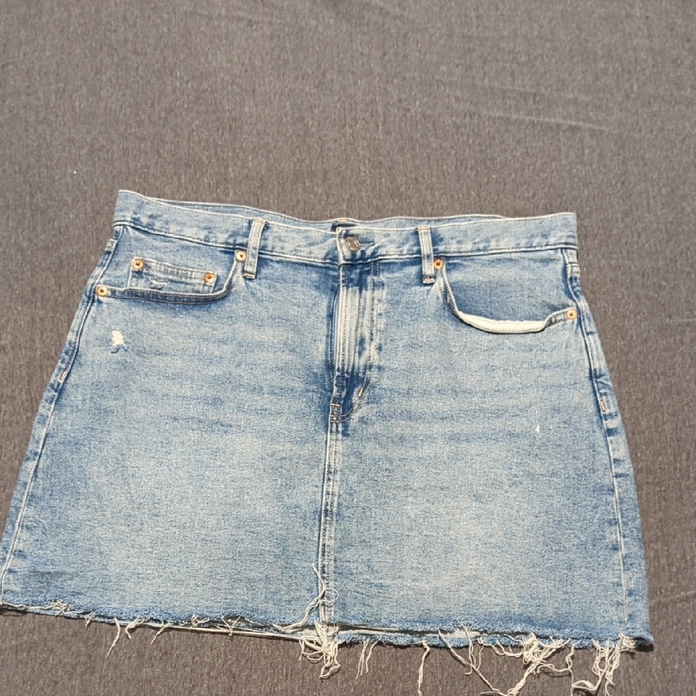 GAP Light Blue Frayed Mini Skirt